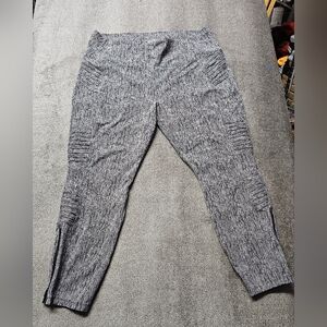 Athleta Women Pants Size 2XL Gray Textured Delancer Textured Mototight Leggings
